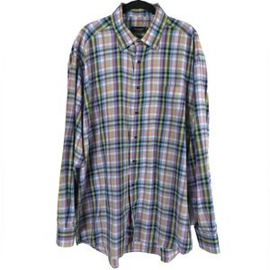 St. CROIX MADE IN ITALY 🇮🇹‎ Multicolor Plaid Long Sleeve Button Down Shirt XXL